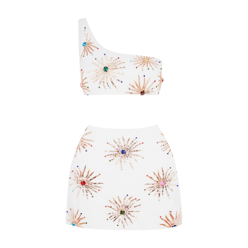 Callie Co-ord Top White