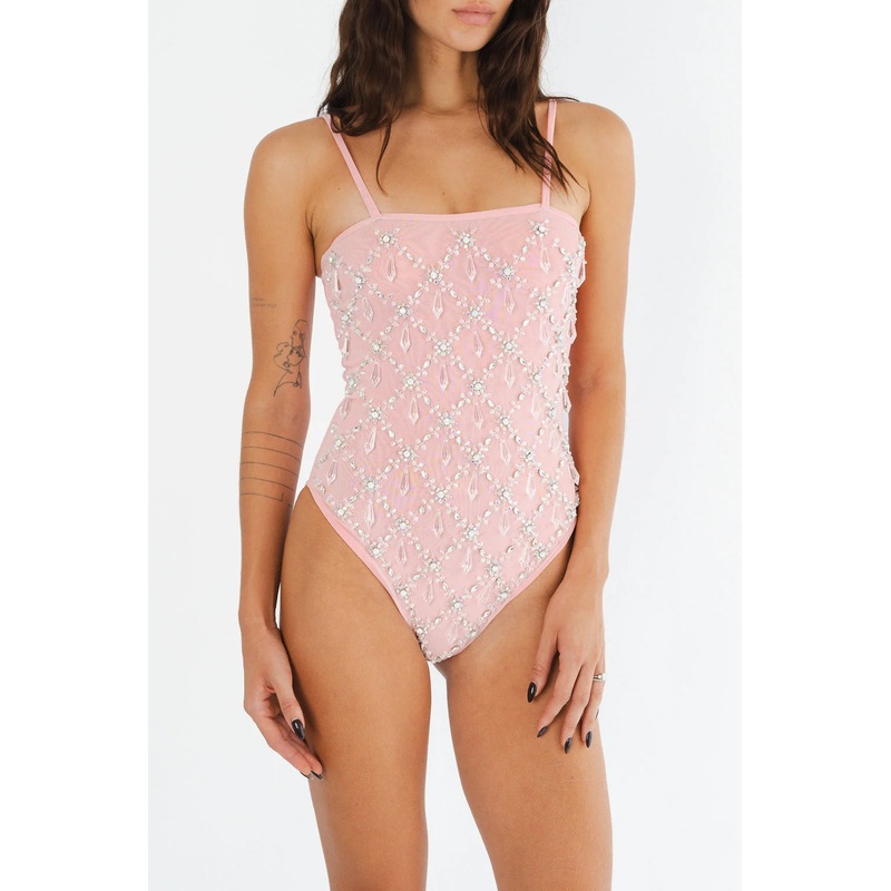 Calliope Embellished Swimsuit Pink