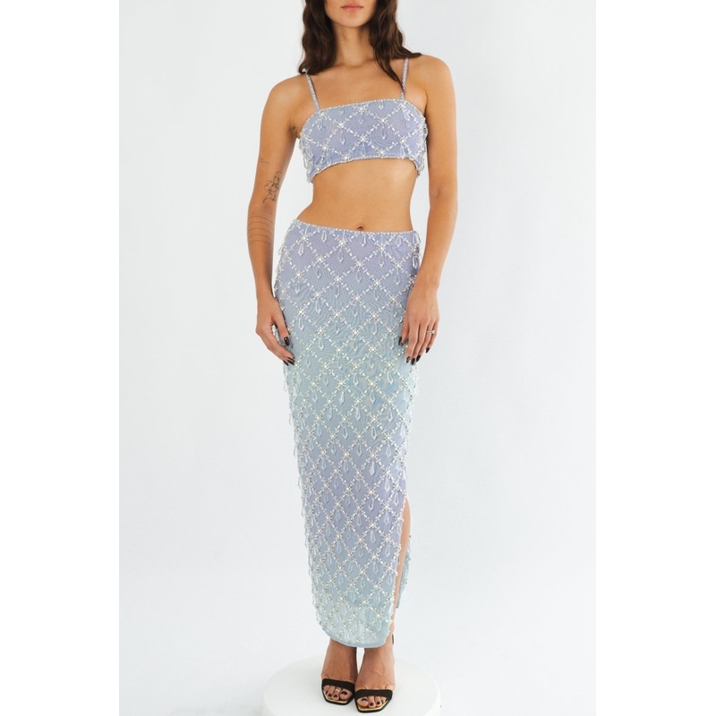 Calliope Luxury Crystal Co-Ord Skirt Ombre