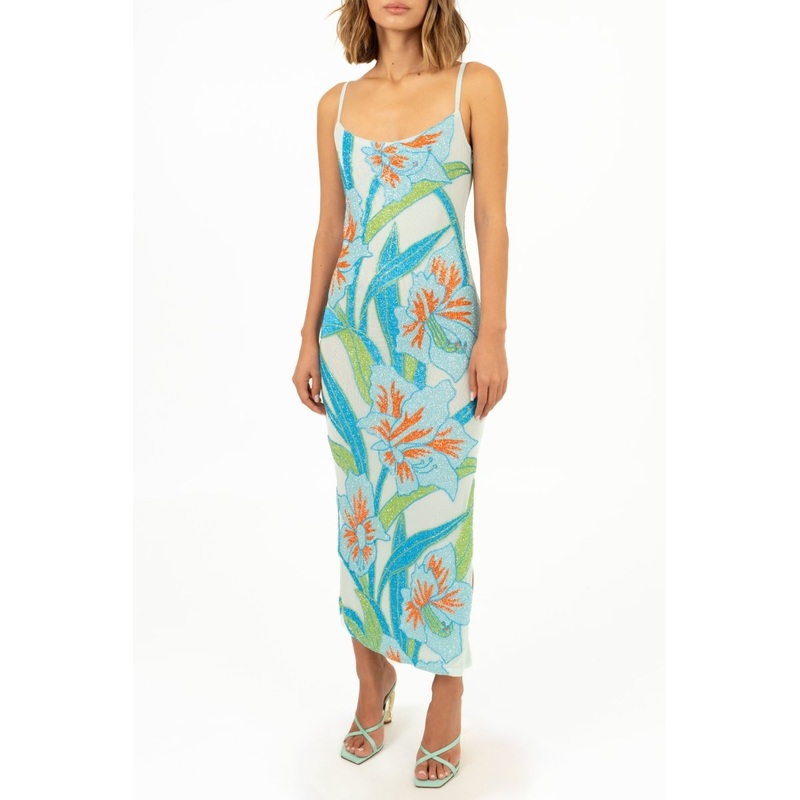 Delilah Midi Dress Oceanus x By Poppy