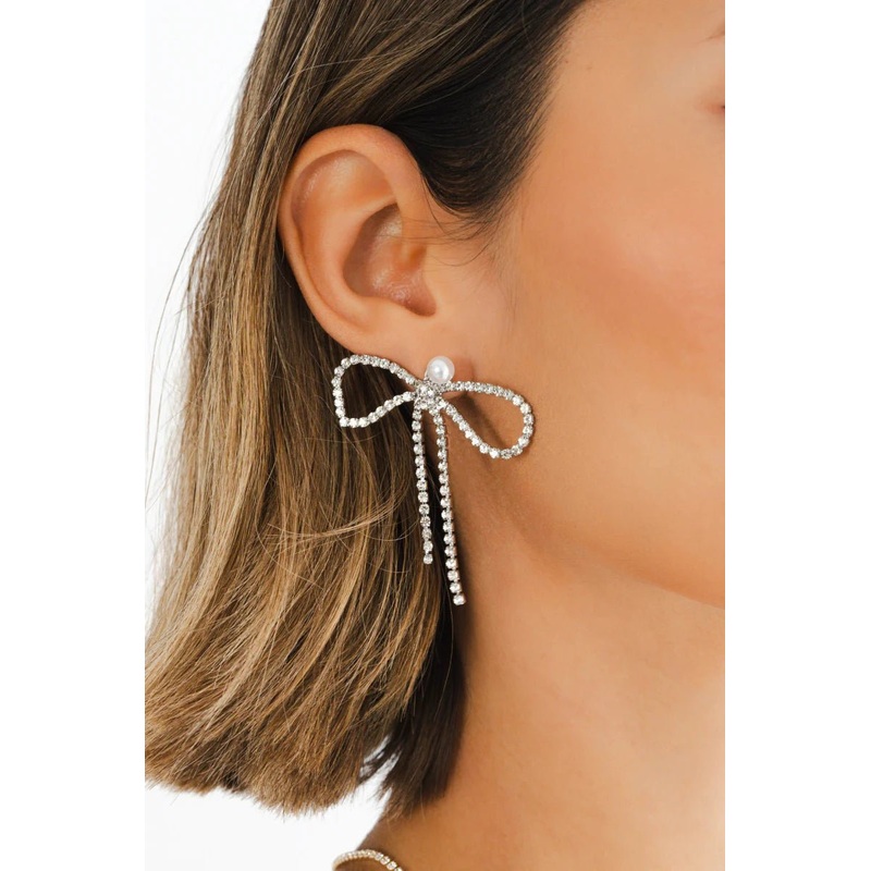 Diamante' Stud Bow Earrings