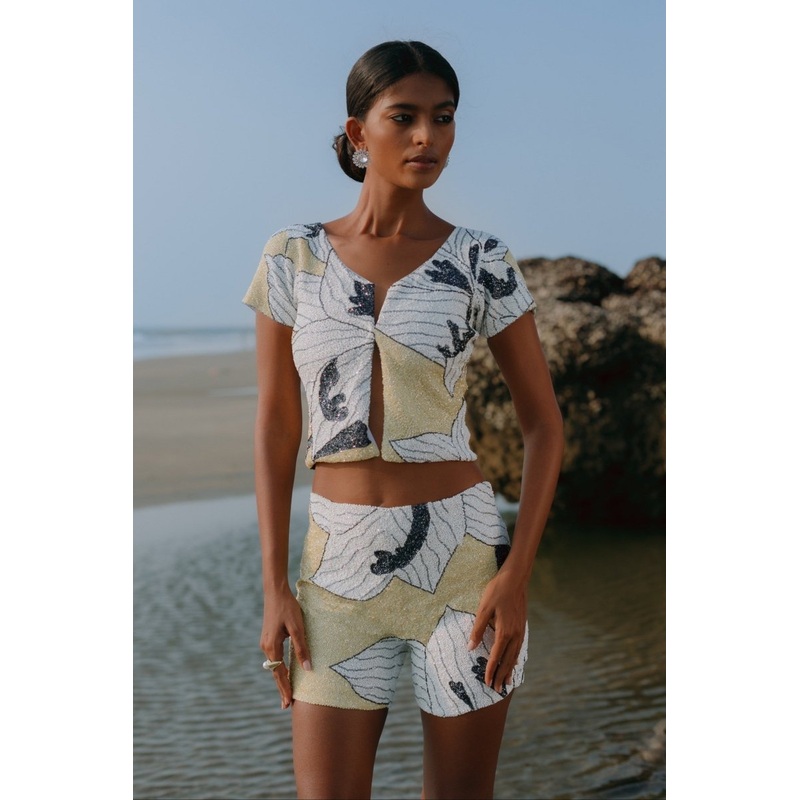 Lily Rose Top in Yellow Oceanus x By Poppy