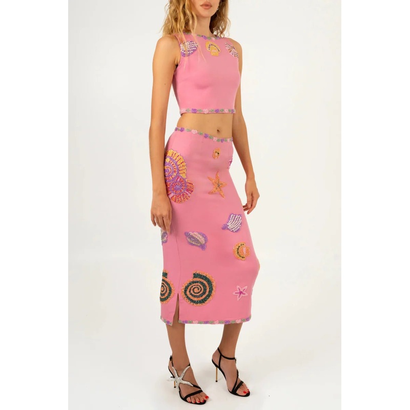 New York Midi Skirt Pink