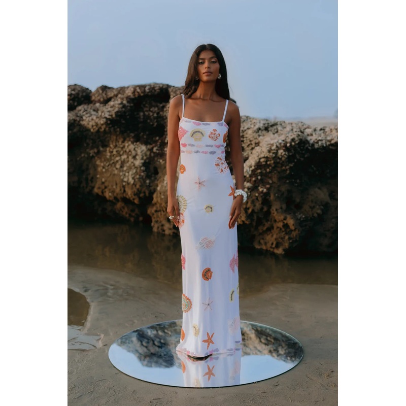 New York Strapped Dress in White
