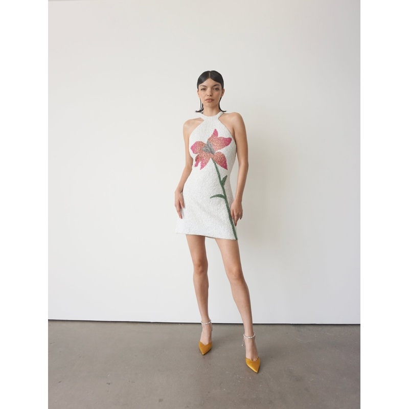 Nola Halter Neck Dress White