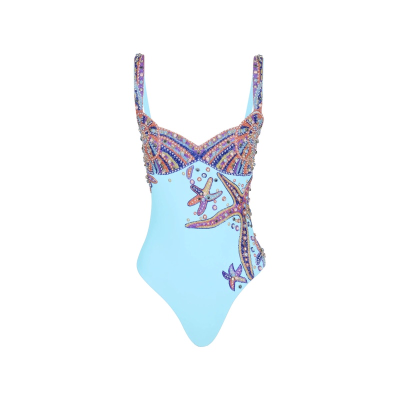 Selene Sea Shell Swimsuit in Aqua