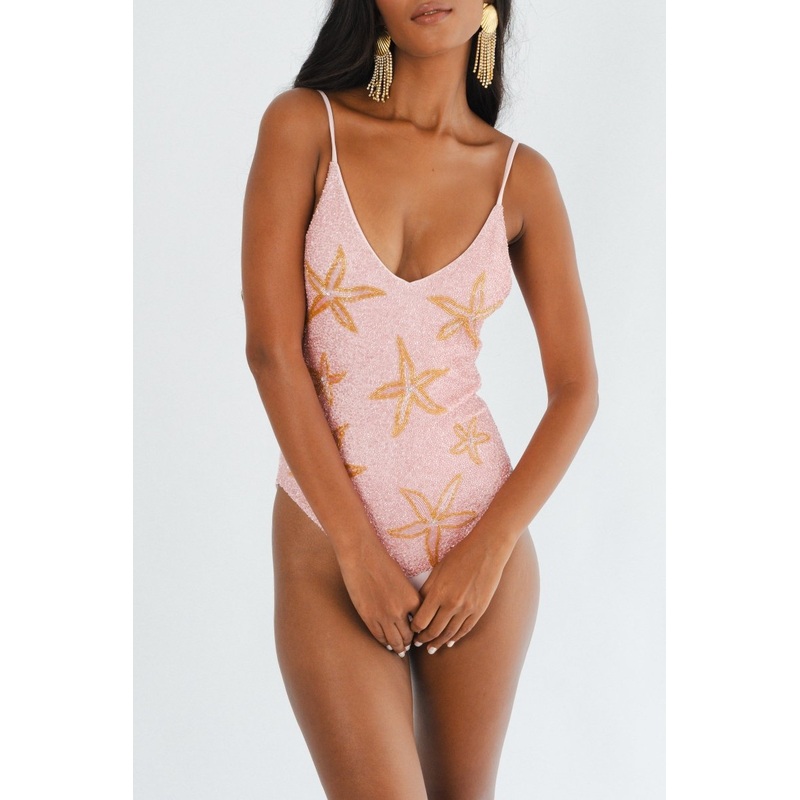 STARFISH Hand Beaded SWIMSUIT PINK