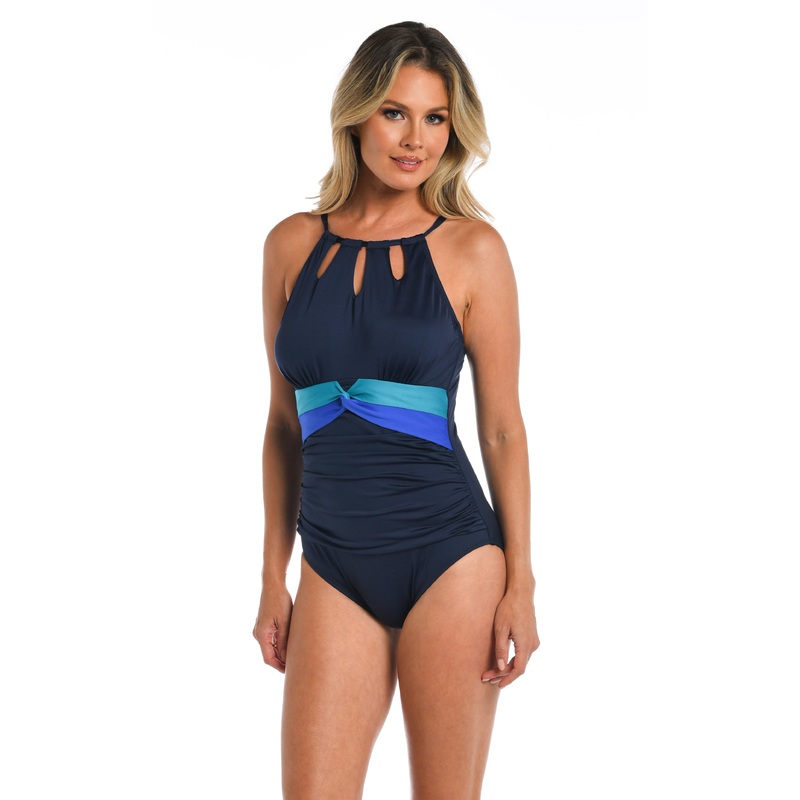 24th & Ocean Color Block High Neck Keyhole One Piece *FINAL SALE*