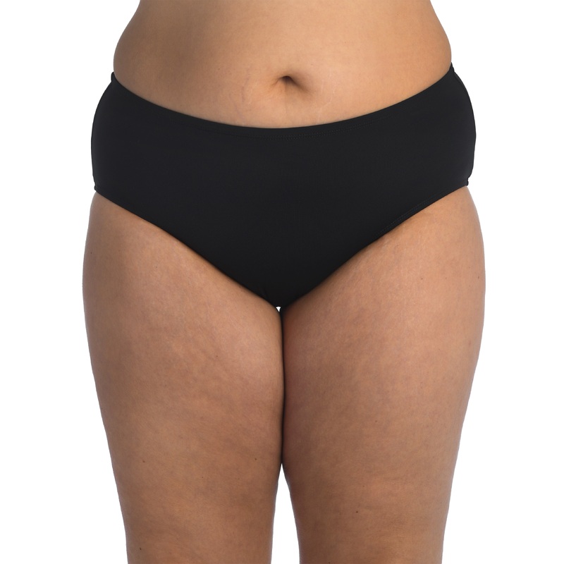24th & Ocean Solid Mid Waist Hipster Bikini Bottom (Plus Size)