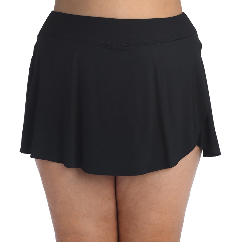 24th & Ocean Solid Petal Skort Bikini Swimsuit Bottom (Plus Size)