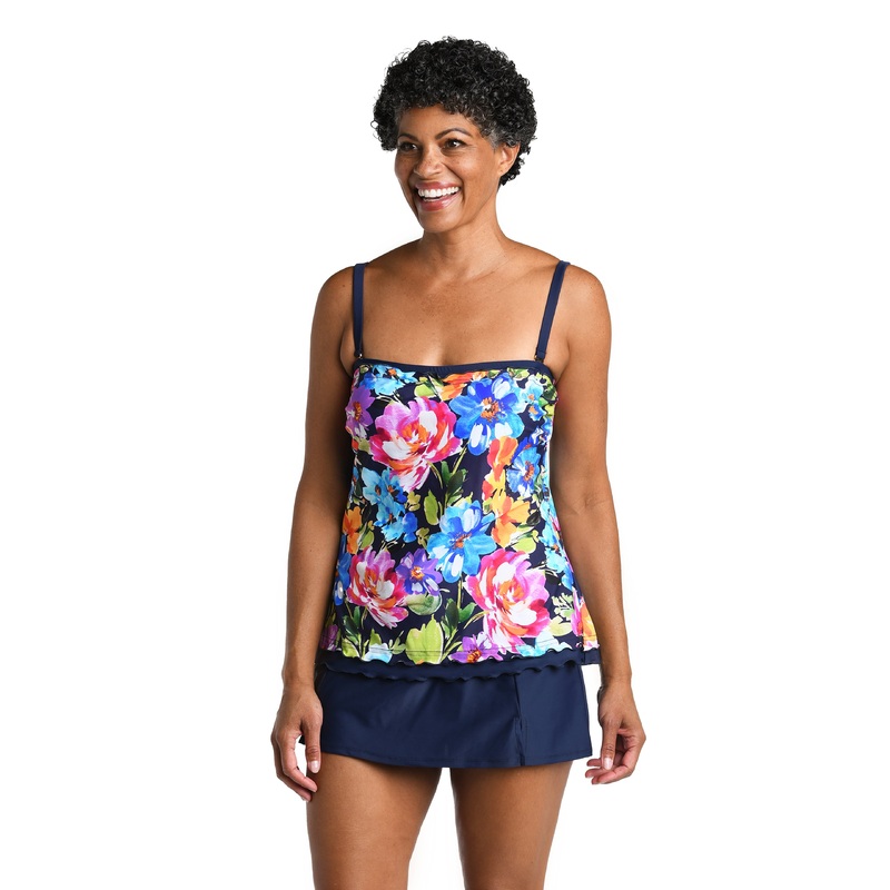 Botanic Garden Ruffle Bandeau Tankini Top *FINAL SALE*
