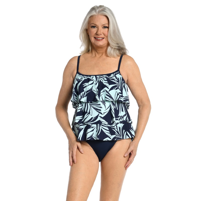 Coastal Palm Triple Tiered Tankini Top - FINAL SALE