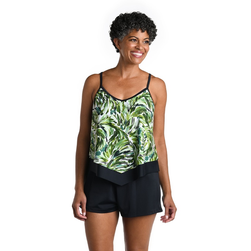 Fronds With Flair Flutter Hem Tankini Top *FINAL SALE*