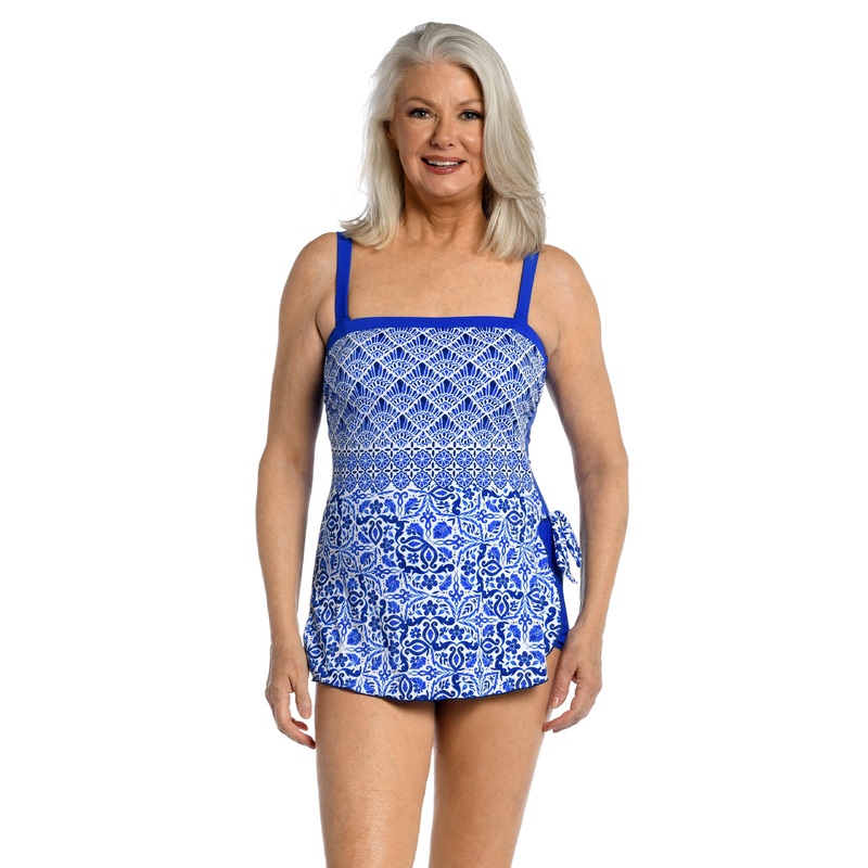Grecian Tile Bandeau Sarong One Piece - FINAL SALE