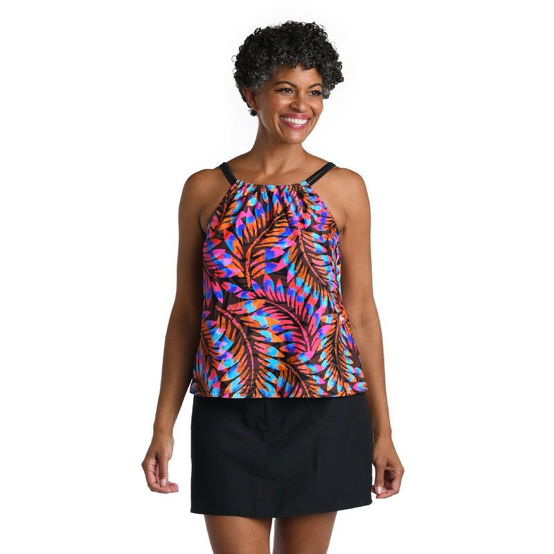 Jungle Palm High Neck Underwire Tankini Top *FINAL SALE*