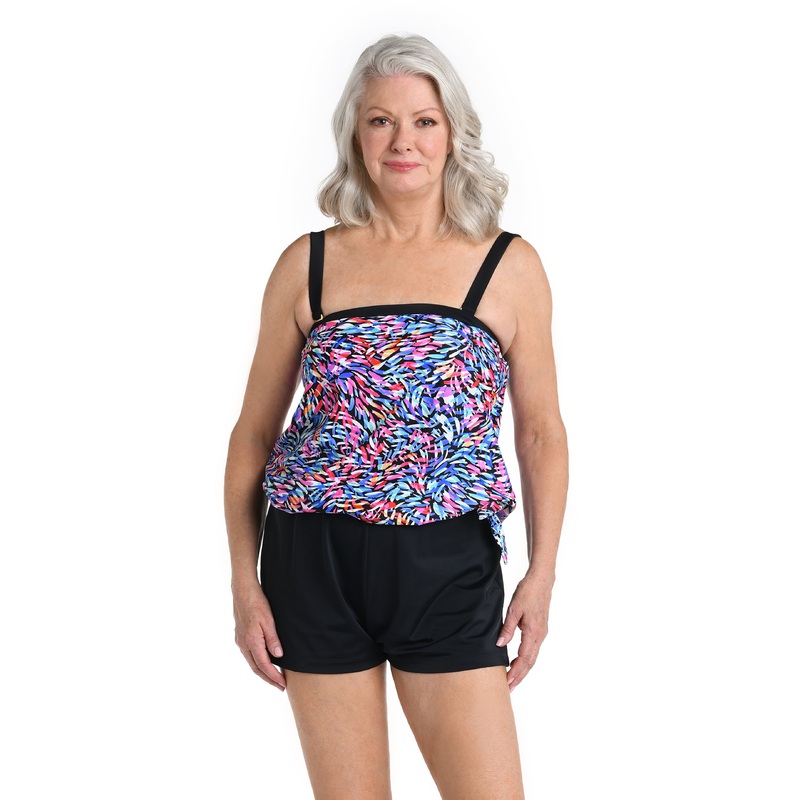 Luminescence Bandeau Blouson Tankini Top *FINAL SALE*