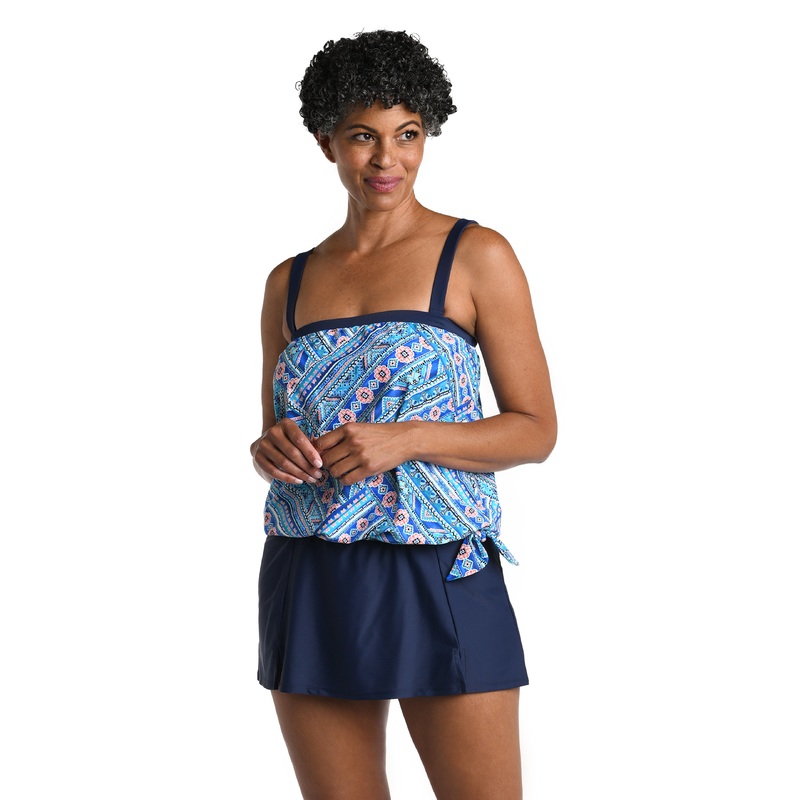 Mediterranean Getaway Bandeau Blouson Tankini Top *FINAL SALE*