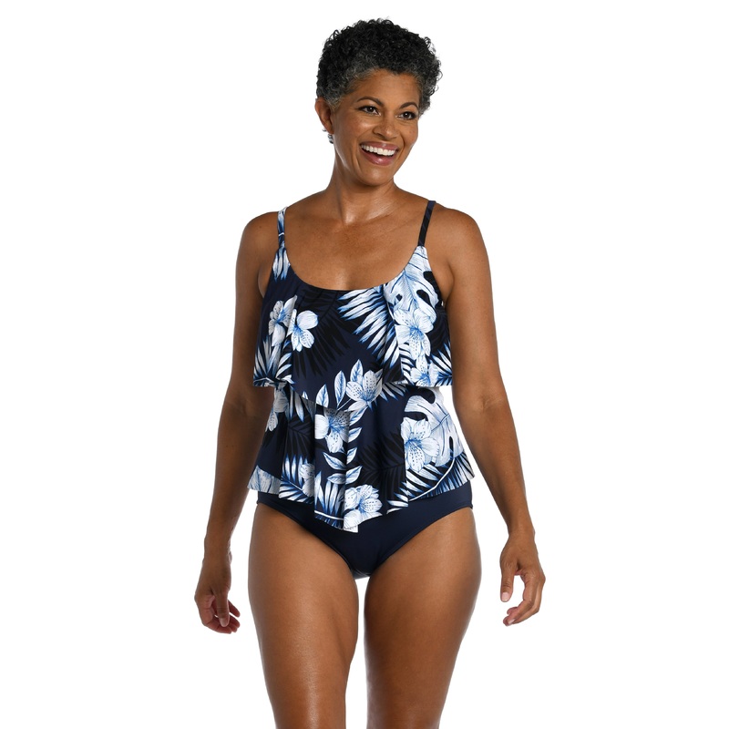 Moonlight Tropics Two Tiered Tankini Top - FINAL SALE