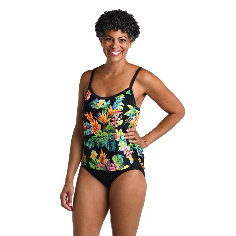 Oahu Oasis Scoop Neck Faux Tankini One Piece *FINAL SALE*