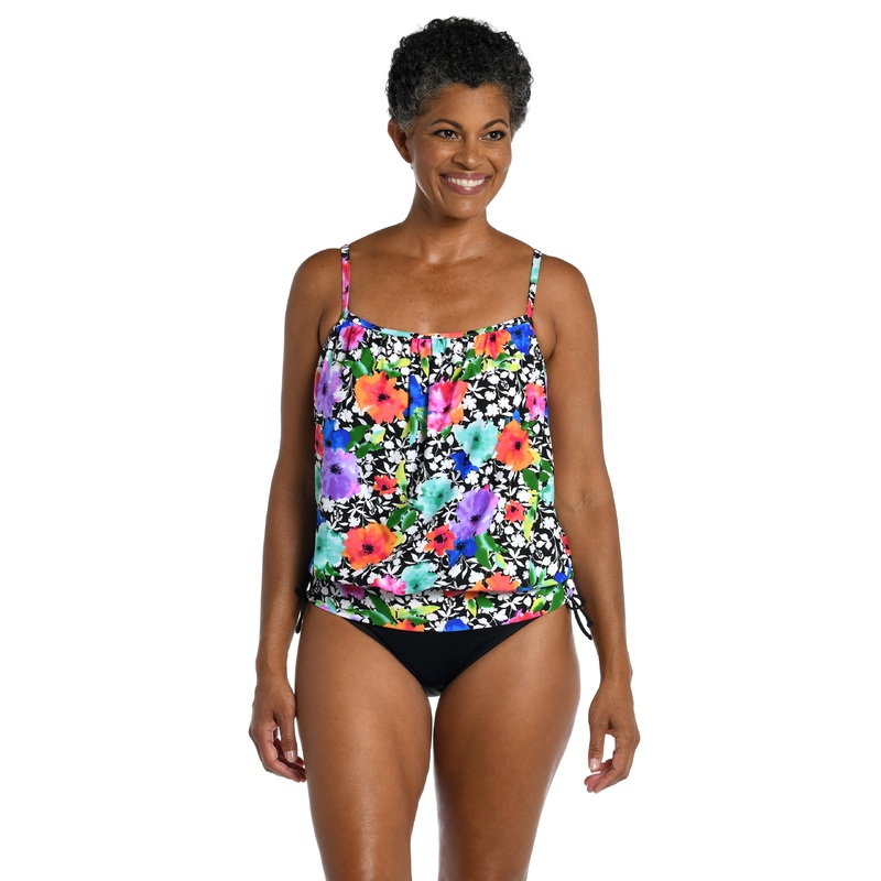 Pop Petals Blouson Underwire Tankini Top - FINAL SALE