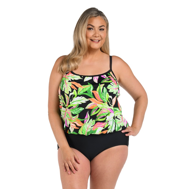 Rainforest Rainbow Blouson One Piece (Plus Size)