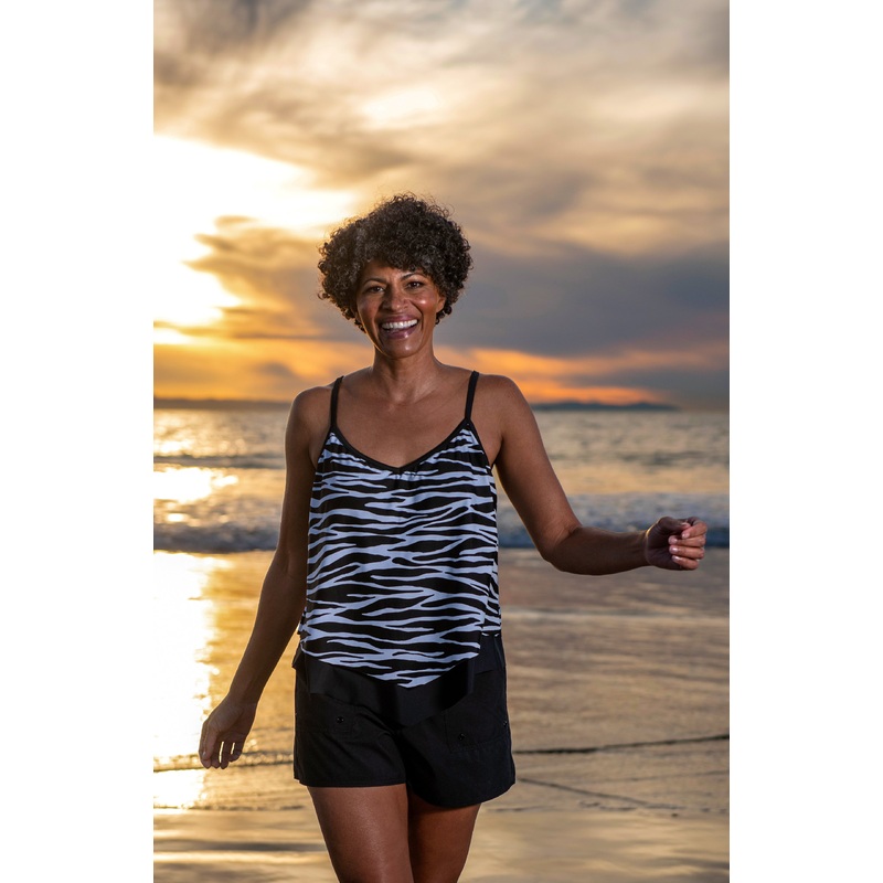 Safari Zebra Flutter Hem Tankini Top *FINAL SALE*