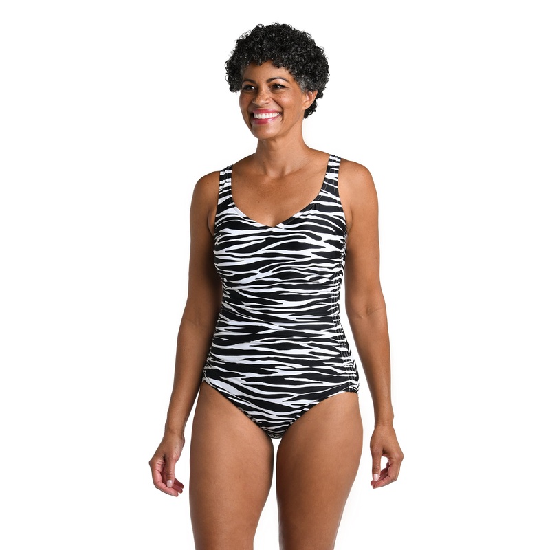 Safari Zebra Side Shirred One Piece *FINAL SALE*