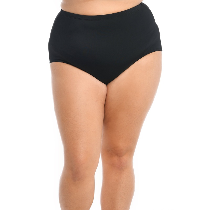 Solid High Waist Full Pant Bottom (Plus Size)
