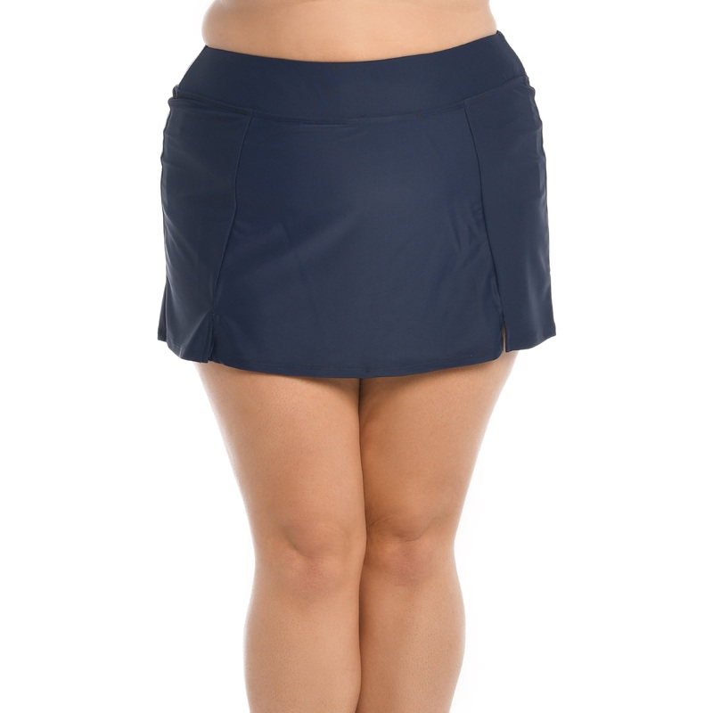 Solid Wide Band Skort Bottom (Plus Size)