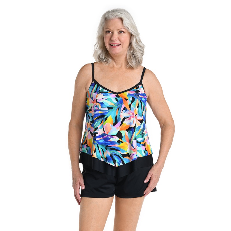 Sunset Isle Flutter Hem Tankini Top *FINAL SALE*