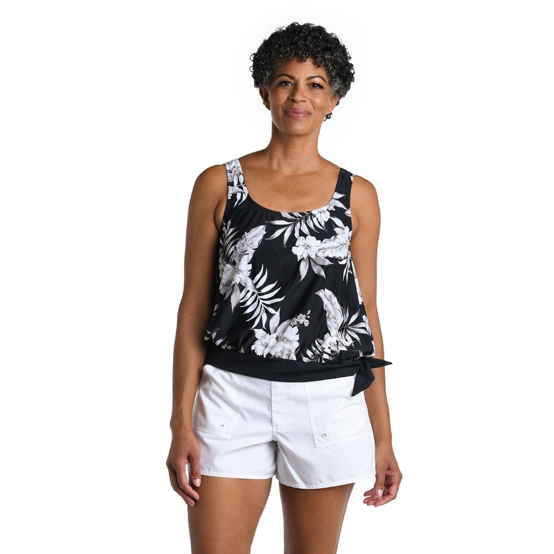 Tropic Paradise Banded Scoop Blouson Tankini Top *FINAL SALE*