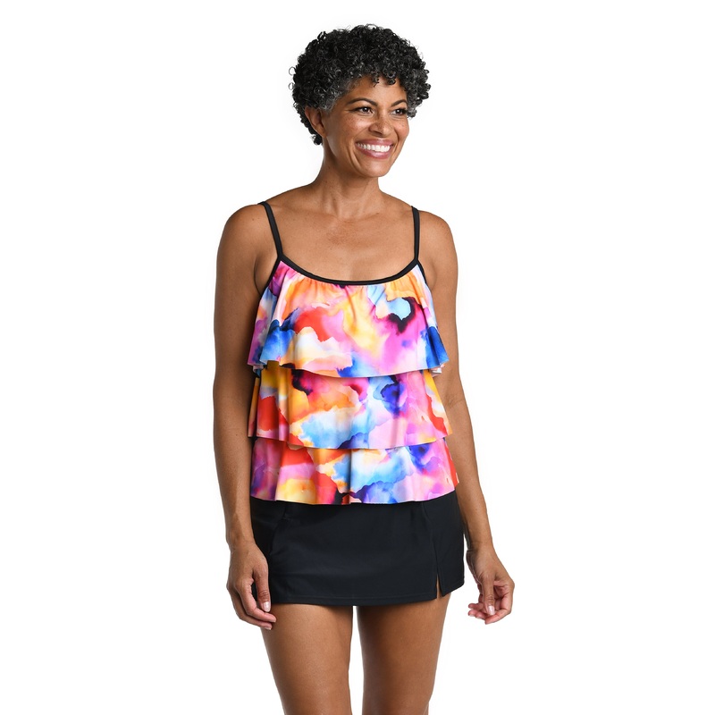 Watercolor Bliss Triple Tiered Tankini Top *FINAL SALE*