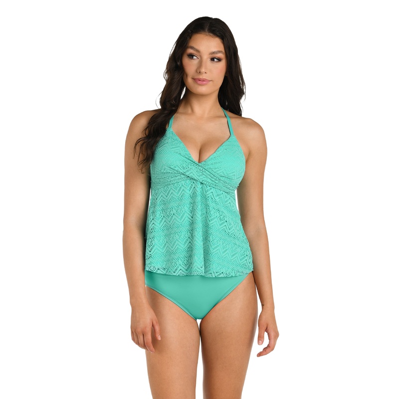 24th & Ocean Cecily Crochet Wrap Tankini Top
