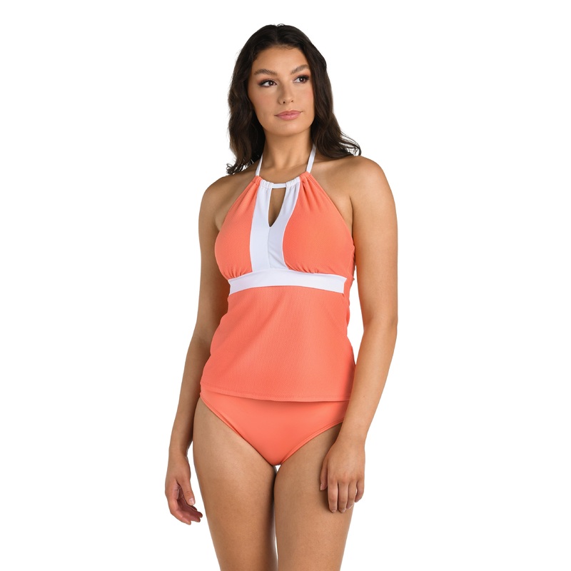 24th & Ocean Santorini Block High Neck Keyhole Tankini Top