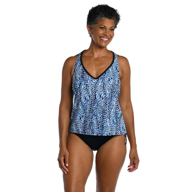 Tidal Wave V-Neck Racer Back Tankini Top *FINAL SALE*