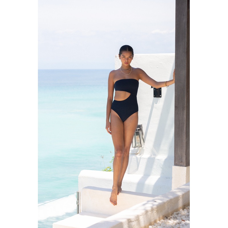 Stardust | Strapless Cut-Off One Piece ~ Navy