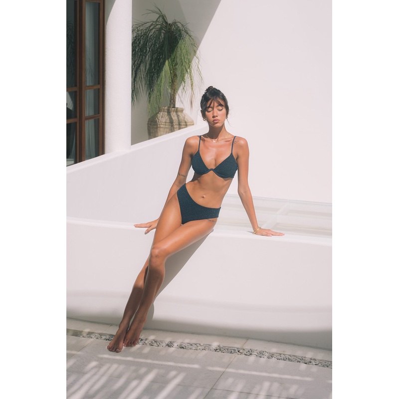 Stardust ~ W-shaped Underwire Bikini Top - Navy