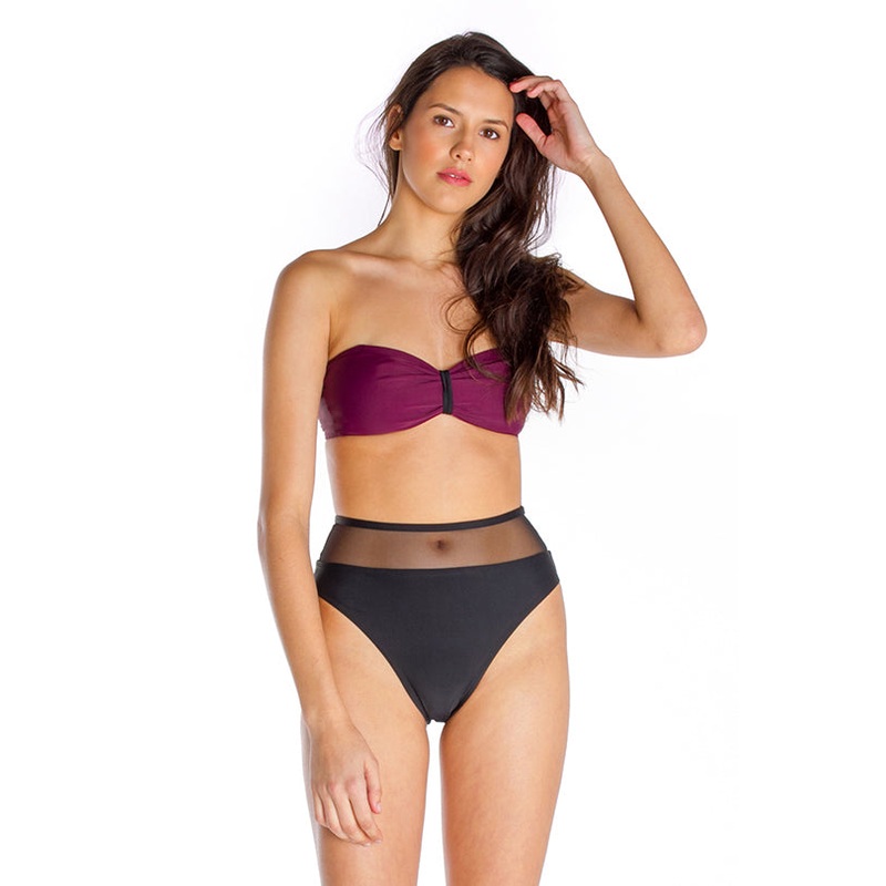 ANALIE  Bikini bottom in Black and mesh