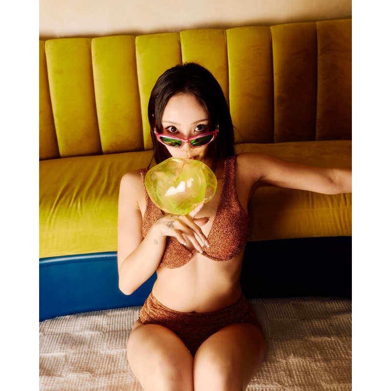 (Pre-order) Kimberley x HI | High-Waisted Ruched Bikini Bottom ~ Light Copper
