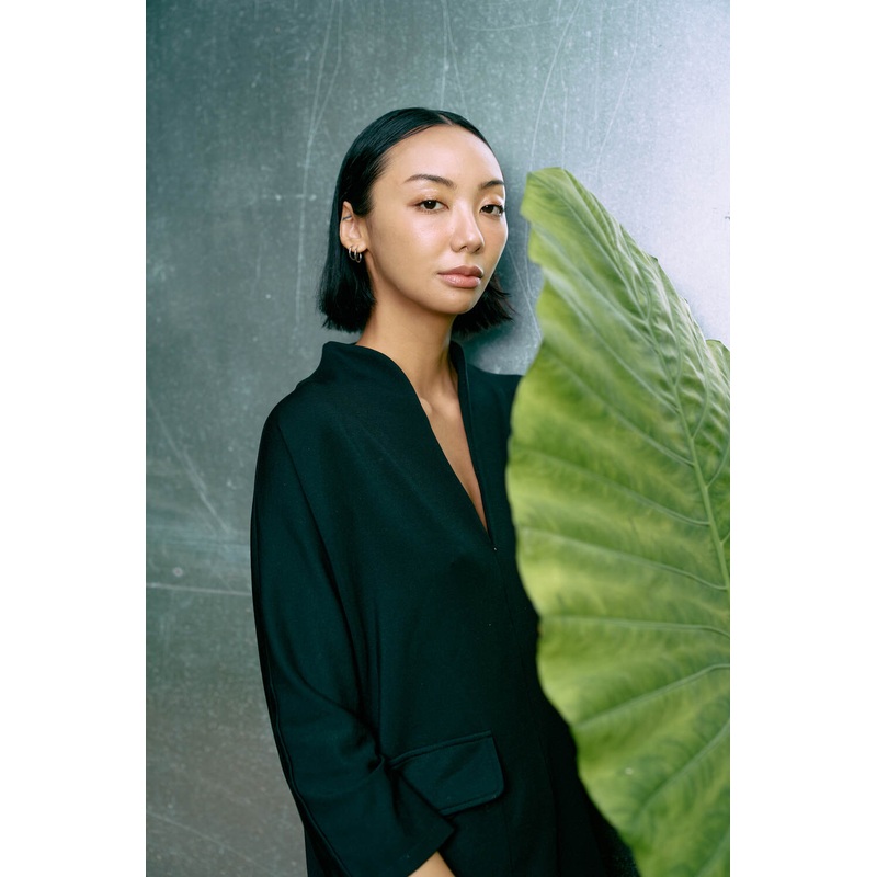 The Eco Edit ~ Straight-line pocket Maxi Dress - Onyx Black
