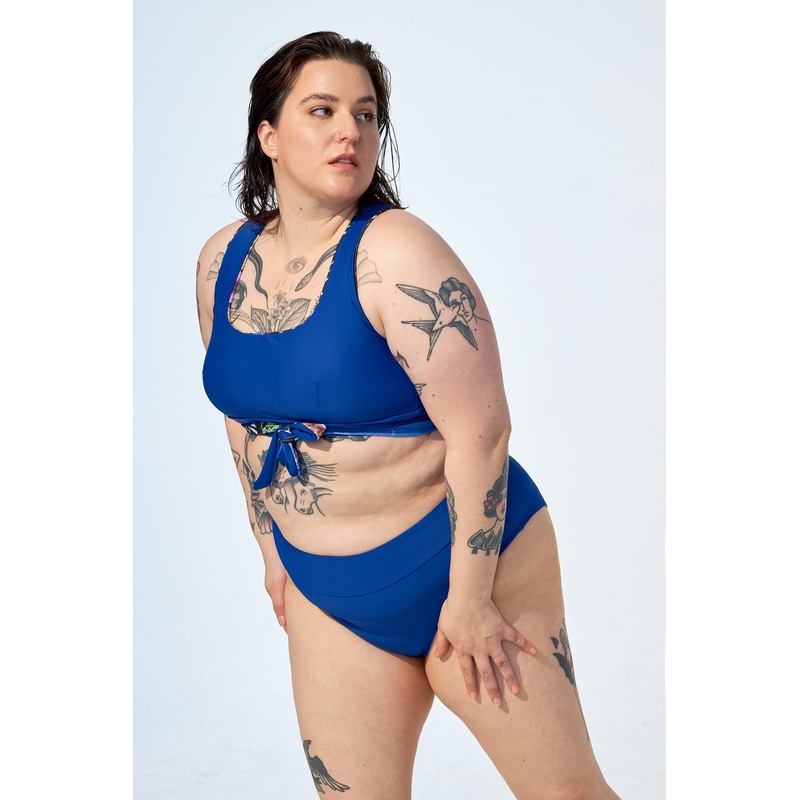 ANALIE  High waist bikini bottom in Navy blue