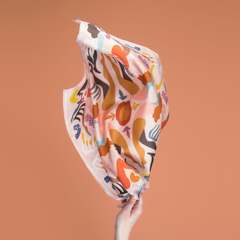 DORA NOLA - Neckerchief silk scarf - She/Her - 20" x 20"