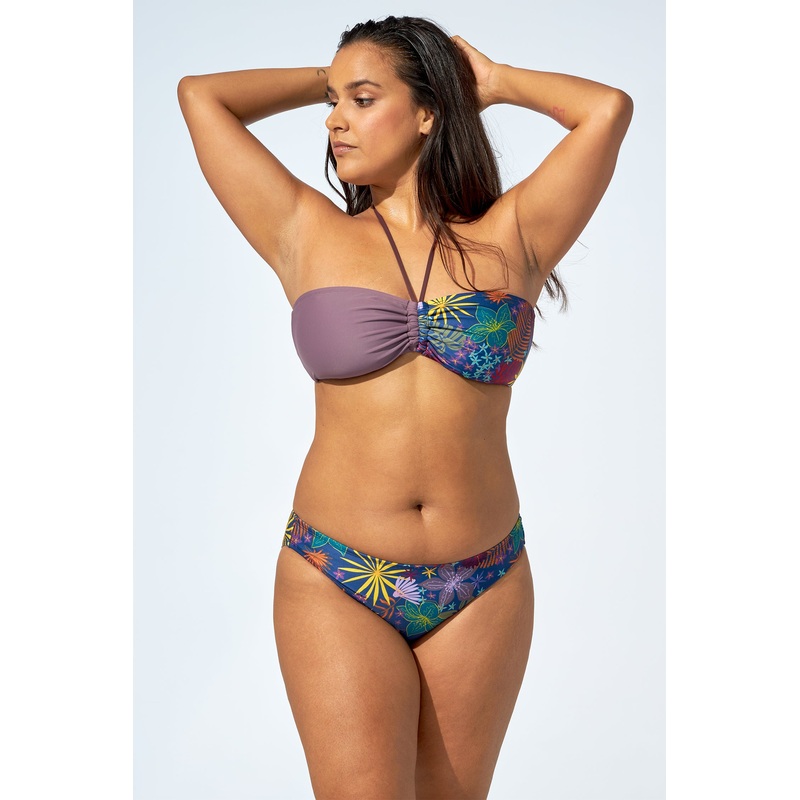 ELLA - Bikini top in Soft purple & Flower print