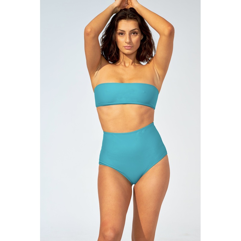 FLORENCE  High waist bikini bottom  in Turquoise
