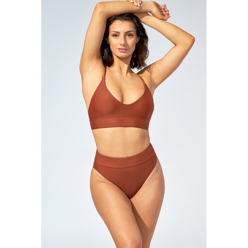 KAMALA - Bikini top in Chocolate brown