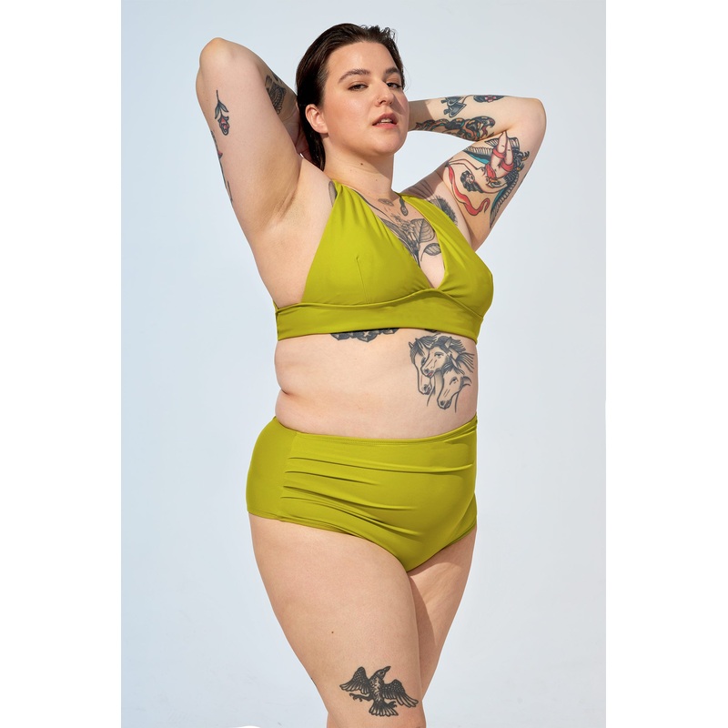 LAUREN - Bikini top in Lime green