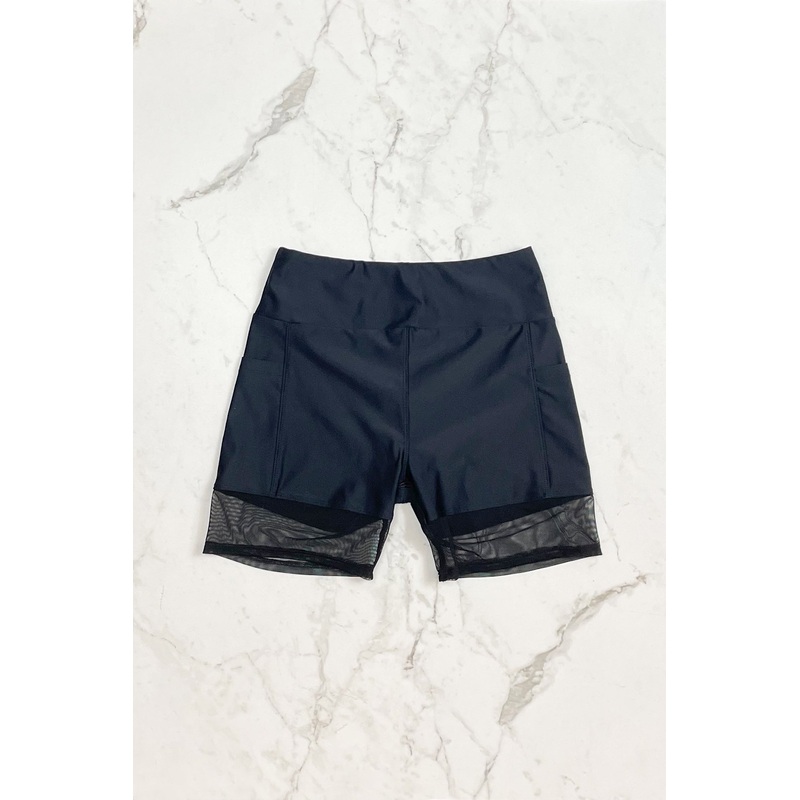 Short shorts  Black and mesh