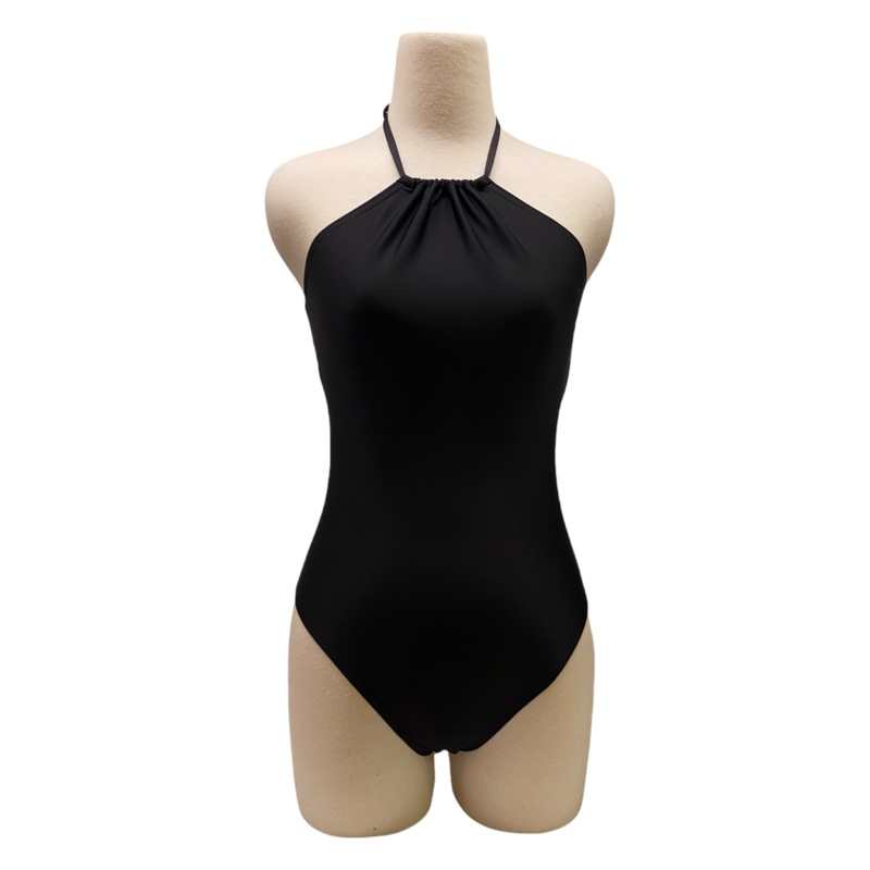 Black High Collar One Piece