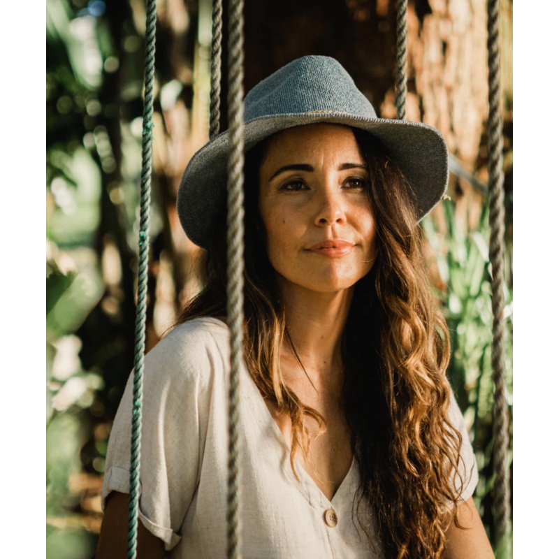 Sadie knit safari hat Blue