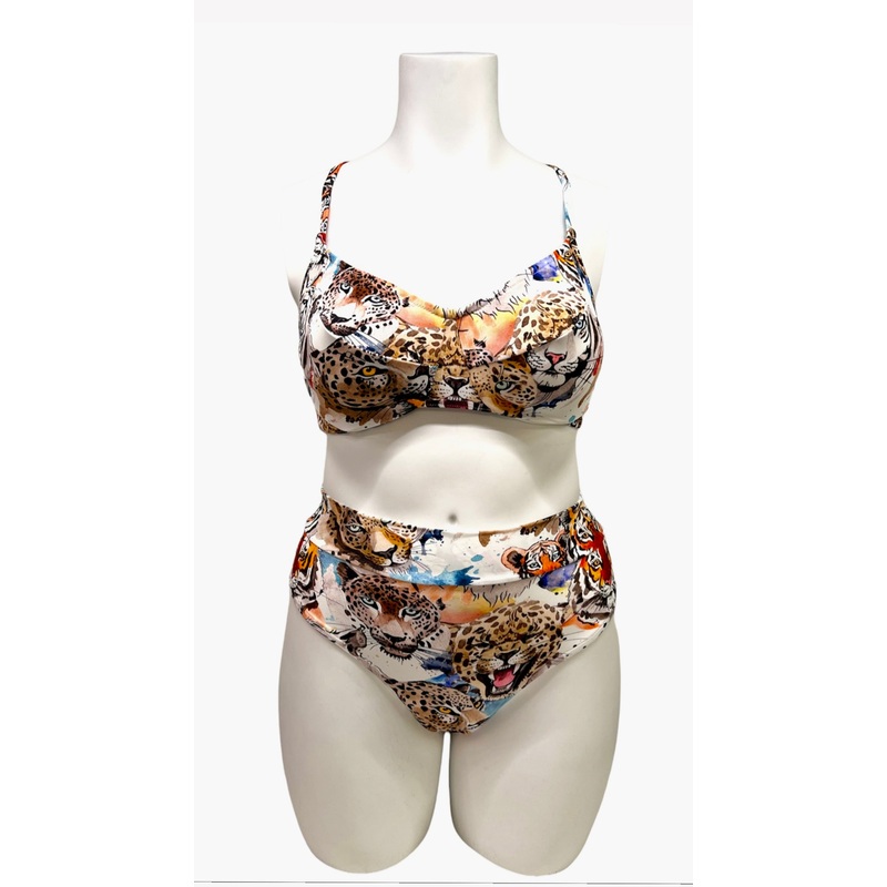 Tiger adjustable underwire top & high cut waistband bottom